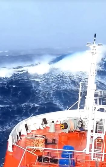 The North Sea. Large waves can be found in the world's most dangerous sea. Image Credits: @mrvincenzo_/Tiktok