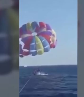 Camera captures moment shark leaps from ocean and attacks paraglider 2