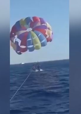 Camera captures moment shark leaps from ocean and attacks paraglider 5