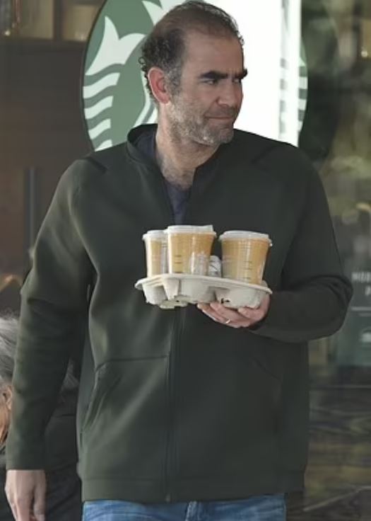 Pete Sampras leaves fans stunned with a different look as he is seen grabbing Starbucks coffee 6