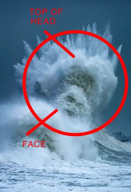 Crashing wave captured to show face of Poseidon, god of the sea 2