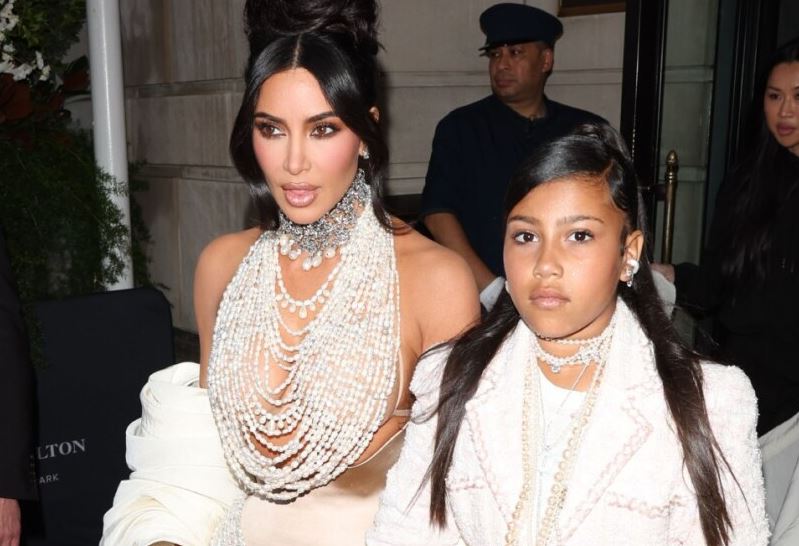 Kim Kardashian faced criticism for a post that featured a drawing depicting North's stepmother, Bianca Censori, dressed in an almost-nude ensemble. Image Credits: Getty