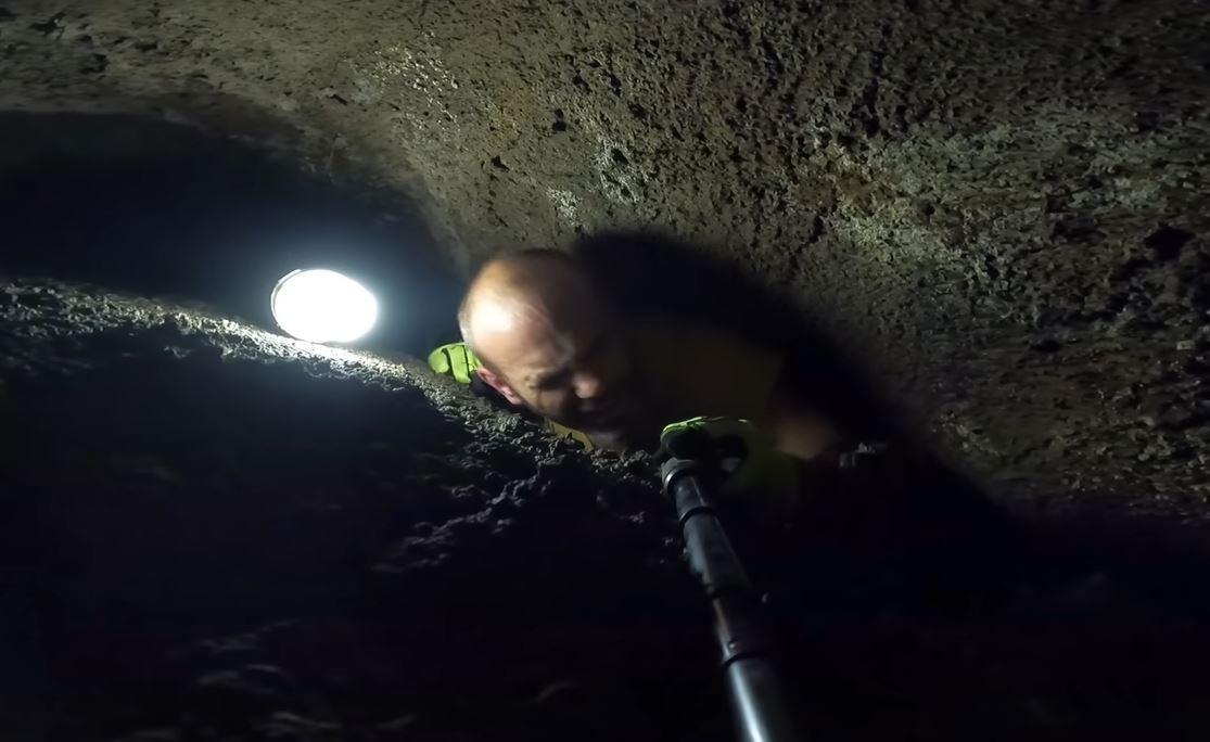 Man films himself getting stuck in a very tight cave 4