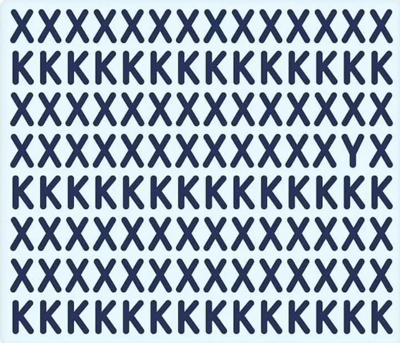 If you can spot the odd letter in this brain teaser in less than 13 seconds, you has a high IQ 1