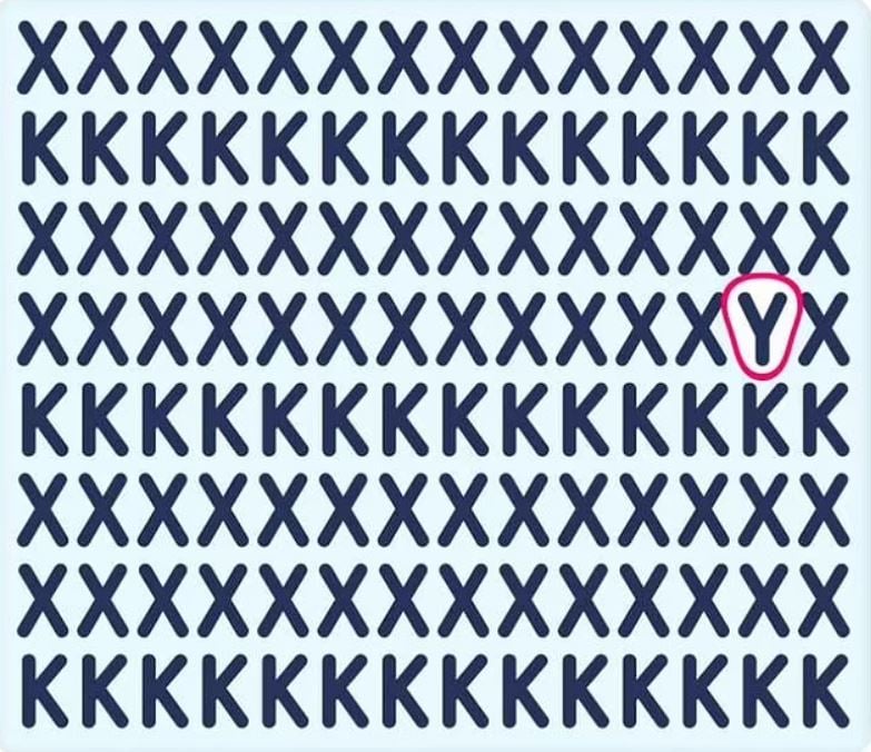 If you can spot the odd letter in this brain teaser in less than 13 seconds, you has a high IQ 3