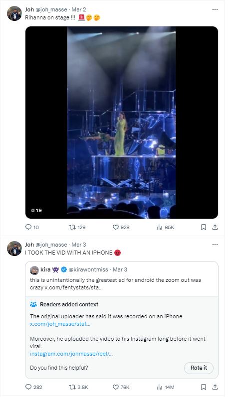 Man criticized Samsung after filming 'mind-blowing' footage of Rihanna’s performance at a billionaire's wedding 6