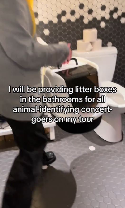 Singer sparks debate after putting litter boxes in 'species-neutral' bathrooms 5