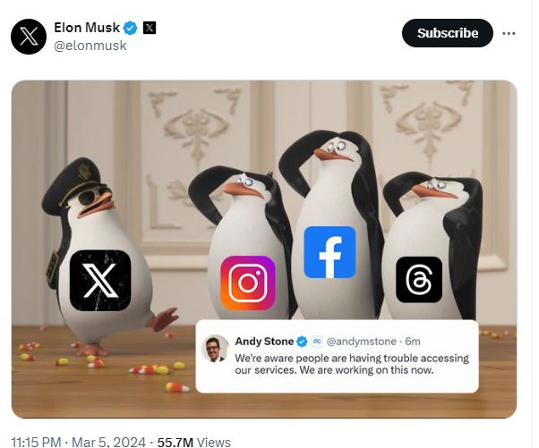  Elon Musk trolls Facebook and Instagram after they hit with worldwide outage 6