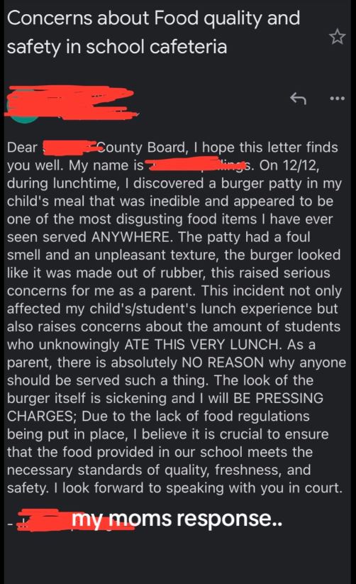 Mother threatens to sue her kids' school cafeteria after witnessing harm done to her child 5