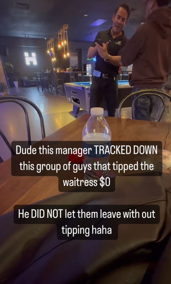 Manager sparks debate after refusing to let table without tipping a waitress on viral video 1