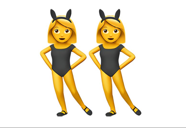 The emoji represents two women wearing bunny ears and is associated with the concept of a Playboy Bunny. Image Credits: Getty