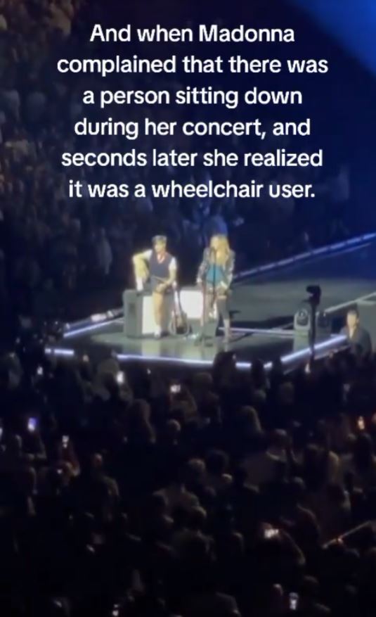 Madonna faces an embarrassing moment after calling out fan in wheelchair for not standing up 1