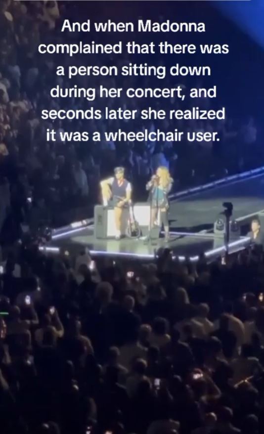Madonna faces an embarrassing moment after calling out fan in wheelchair for not standing up 2