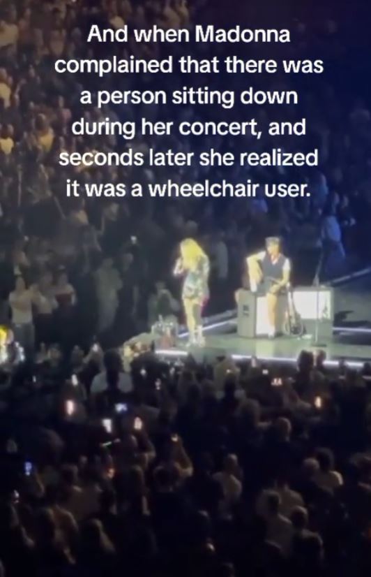 Madonna faces an embarrassing moment after calling out fan in wheelchair for not standing up 3