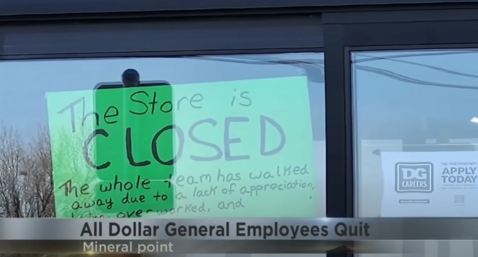 The Dollar General store was forced to close after all the staff quit. Image Credits: WKOW 27 NEWS