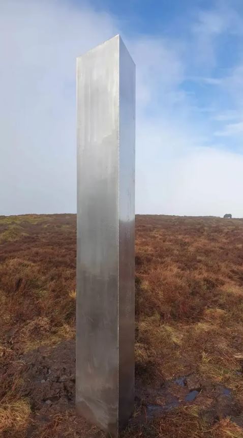 Locals in a Welsh village discovered a 10-foot metal structure atop a remote hill. Image Credits: Richard Haynes