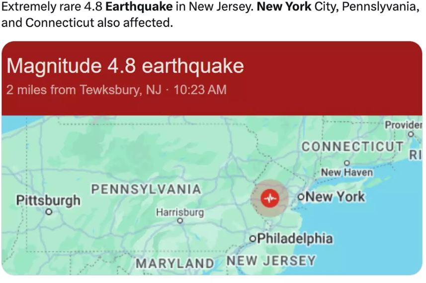 Earthquake hits NYC: Magnitude 4.8 quake causes ground shaking 2