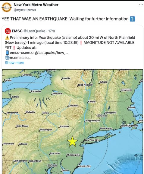 Earthquake hits NYC: Magnitude 4.8 quake causes ground shaking 1