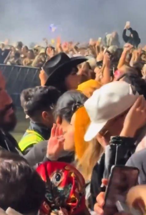 Ice Spice spotted smoking while chilling withTaylor Swift and Travis Kelve at Coachella 2