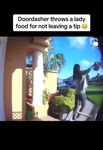 The incident, caught on camera, sparked a debate on social media about tipping culture.  Image Credit: TikTok / @dashdropfood