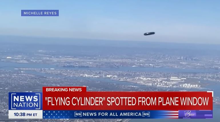 Passenger baffled after capturing 'flying cylinder' soaring over airport 4