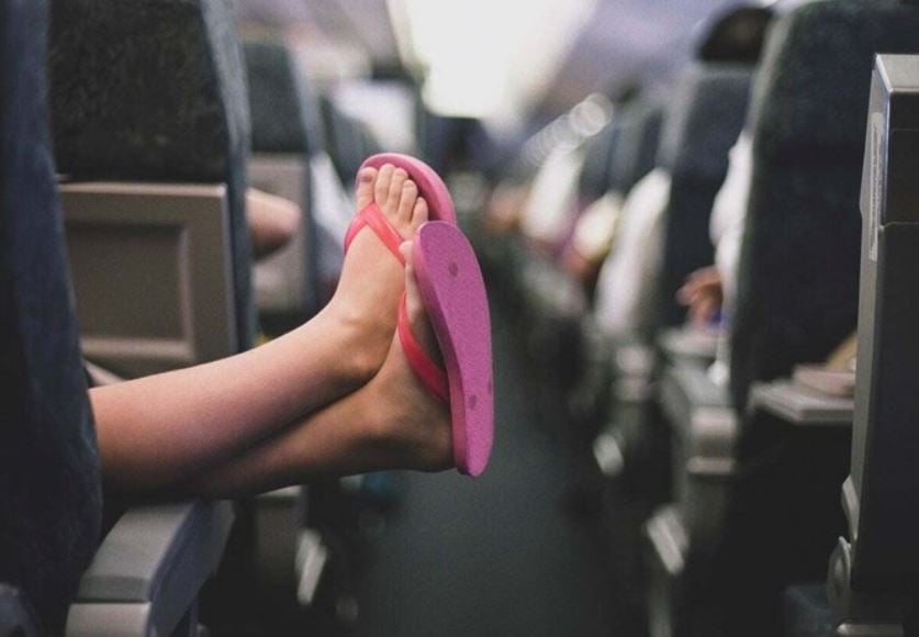 She recommends closed-toe shoes for hygiene and safety reasons during air travel. Image Credits: Getty