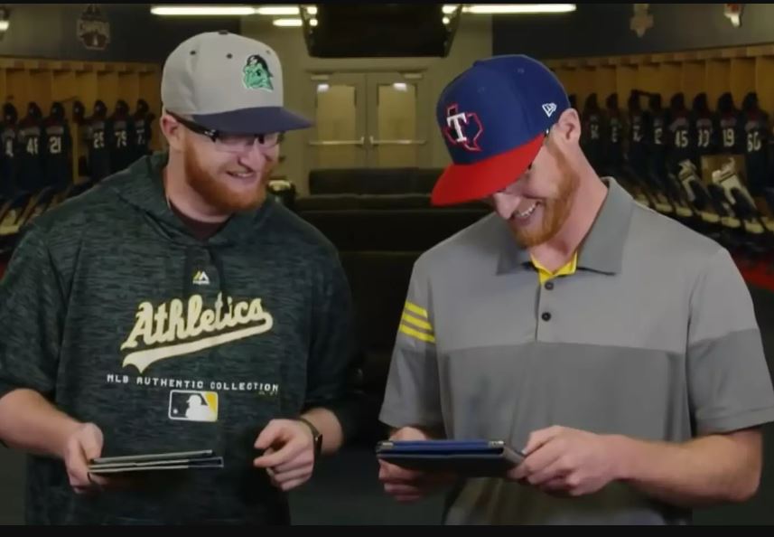 The athletes, both 6'4 baseball players with red hair, red beards, and thick glasses. Image Credit: Inside Edition.