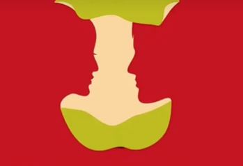 Mia explains interpretations of seeing faces or an apple core first, indicating logical or emotionally sensitive traits.  Image Credits: @mia_yilin/Tiktok