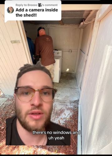 Police find shed empty, prompting speculation on teleportation or time travel. Image Credits: TikTok/ @alecschaal