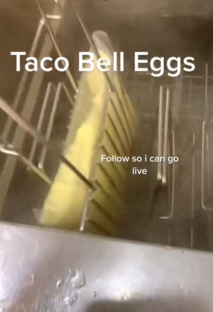 TikToker demonstrates Taco Bell's egg cooking method using sous vide.  Image Credits: @howfoodismade/Tiktok