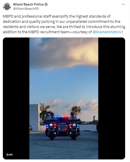 Miami Beach Police Department recruits employees with $250,000 Rolls-Royce patrol car 1