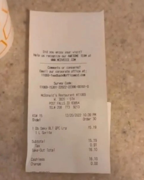 McDonald's fans baffled after spotting McChicken used to cost $1 2