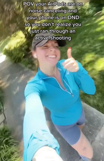 Despite the intense situation, Christina expresses shock and sympathy in the video. Image Credits: @movementwithtina/Tiktok