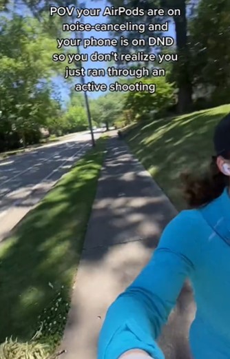 She shares a video on TikTok, demonstrating noise-canceling technology's effectiveness. Image Credits: @movementwithtina/Tiktok