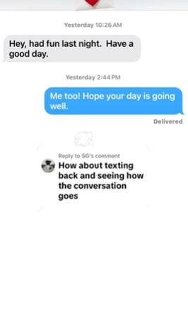 Gen Z woman baffled by Millennial man's text after first date 3