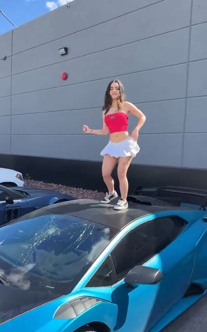 User @snowbunnyjelly vandalizes cars in viral TikTok videos, gaining views. Image Credits: TikTok/@snowbunnyjelly