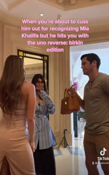 A man gained attention after encountering Mia Khalifa during his honeymoon. Image Credits: TikTok/@lyamariella