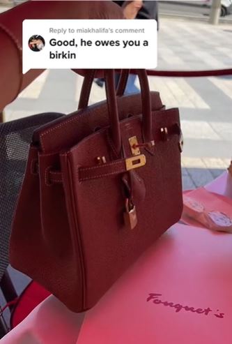 Mariella shared her husband's excitement over Khalifa on TikTok.  Image Credits: TikTok/@lyamariella