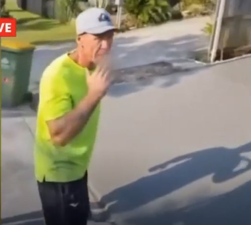 A group of construction workers destroyed a driveway in Australia after a payment dispute. Image Credit: 7NEWS