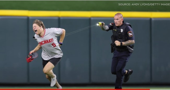 The streaker, identified as 19-year-old William Hendon, faces criminal charges. Image Credits: Twitter