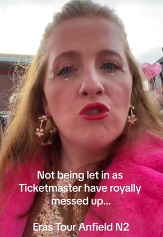 Fans were outraged by a Ticketmaster glitch that reportedly prevented entry to Taylor Swift's concert at Anfield stadium in Liverpool. Image Credits: @raisingtheregans/Tiktok