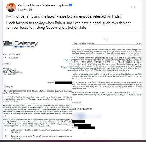 Hanson refuses to remove the episode, prompting a legal standoff. Image Credits: Facebook