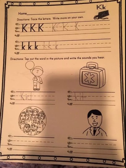 Royce Winnick from New York was baffled by her daughter's homework designed to teach the letter 'T' through images. Image Credits: Facebook