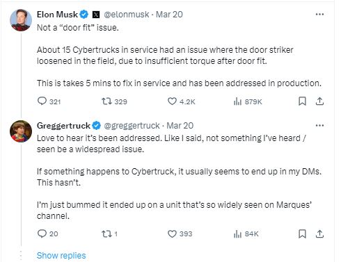 Elon Musk responds to criticism of Cybertruck door panel gap 4