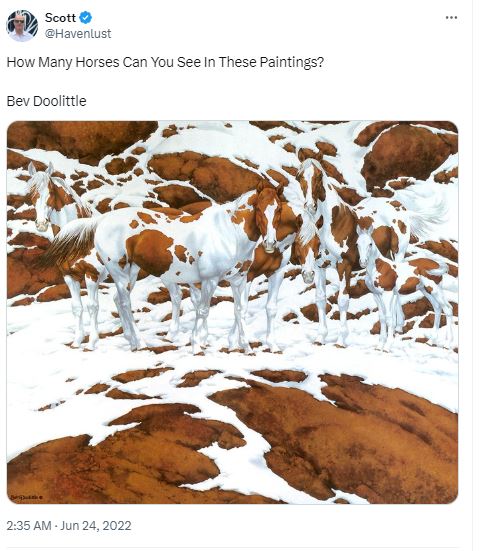 Seven horses optical illusion baffles viewers: how many do you see? 1