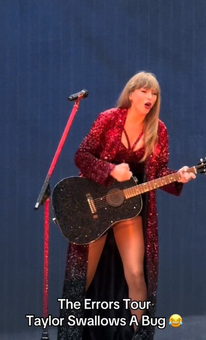 Taylor Swift swallows bug onstage during her Eras Tour concert 2