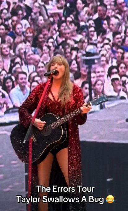 Taylor Swift swallows bug onstage during her Eras Tour concert 4