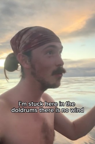 Sailor films his adventure across the Pacific Ocean in a sailboat  1
