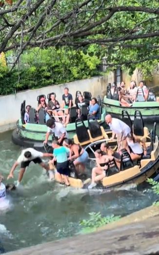 Guests forced to jump into water during malfunction at the Six Flags Roaring Rapids Ride 2