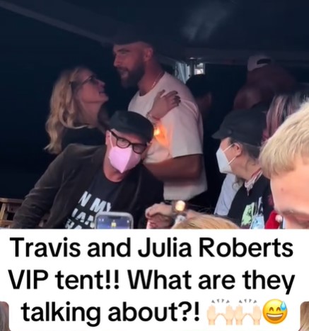 Amateur lip reader reveals what Julia Roberts said to Travis Kelce during Taylor Swift's concert  1